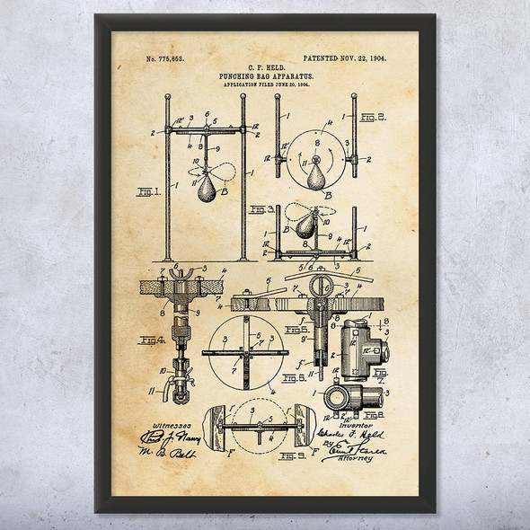 Boxing Speed Bag Patent Wall Art