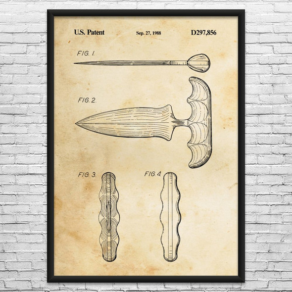 Push Knife Patent Wall Art
