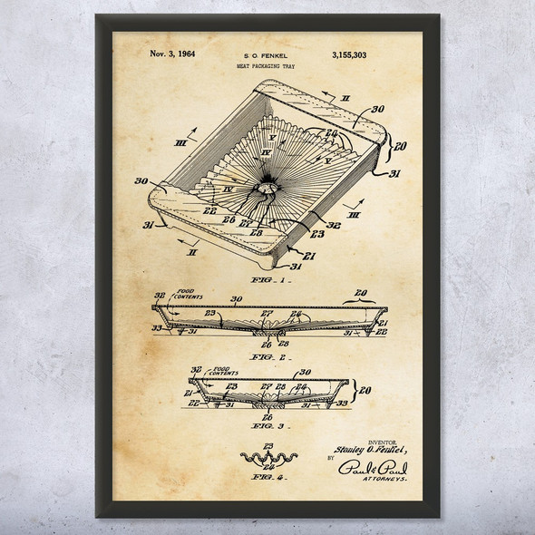 Meat Packing Tray Patent Wall Art