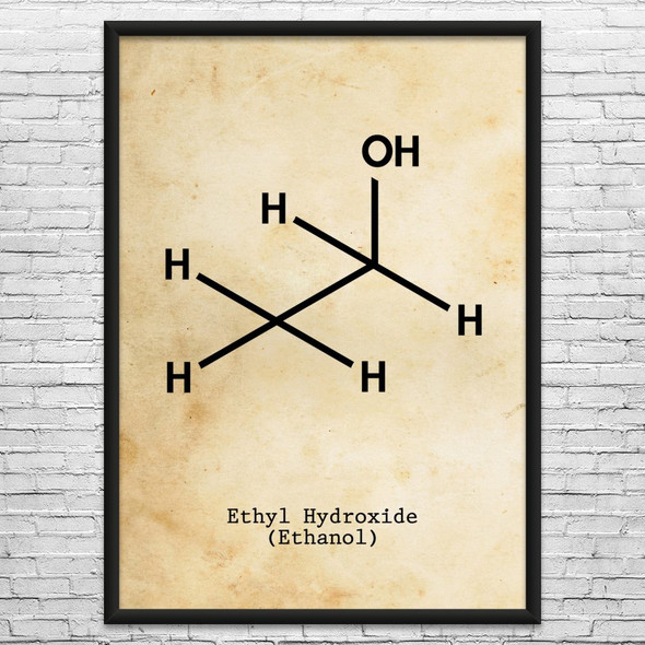 Ethanol Alcohol Molecule Wall Art