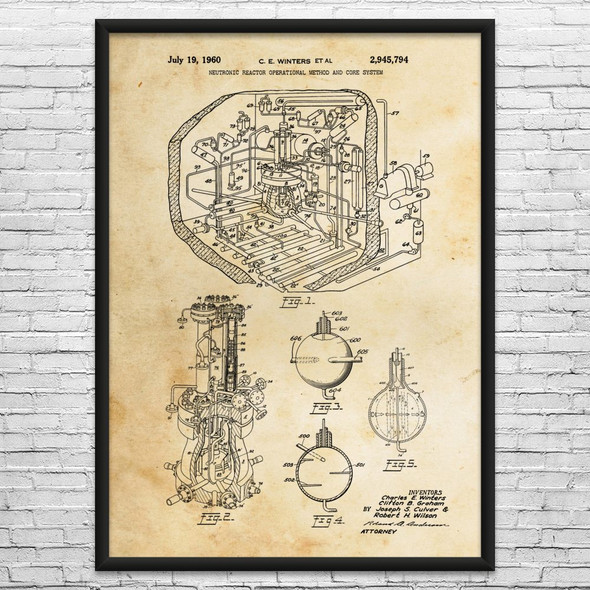 Nuclear Reactor Patent Wall Art