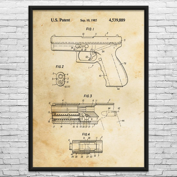 Automatic Pistol Patent Wall Art