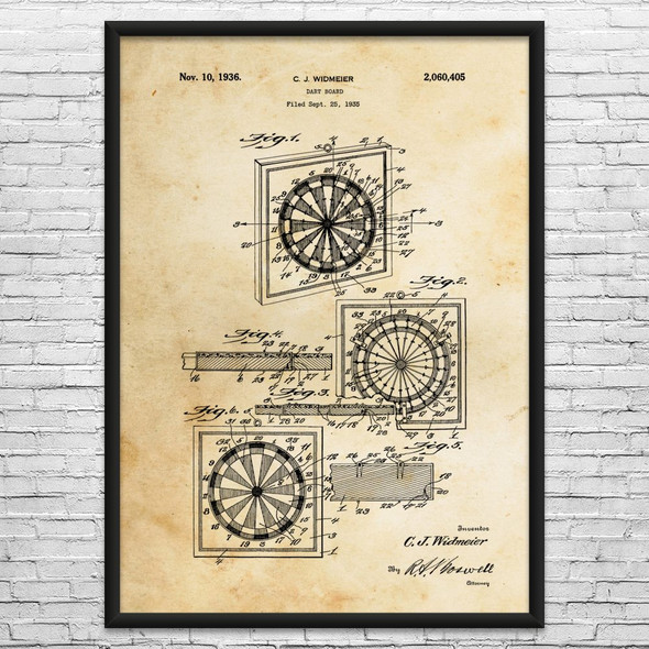 Dart Board Patent Wall Art