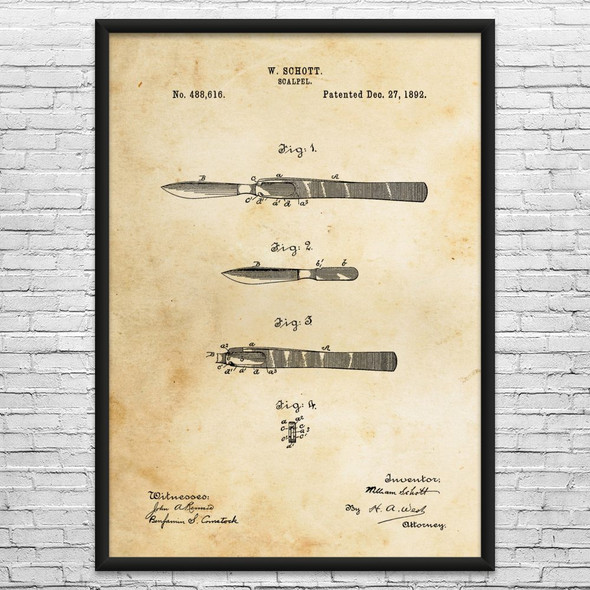 Scalpel Patent Wall Art