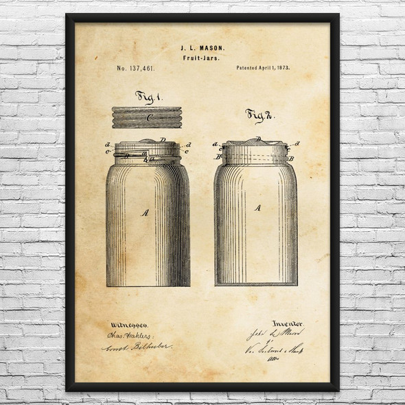 Mason Jar Patent Wall Art