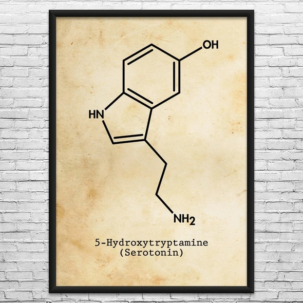 Serotonin Molecule Wall Art