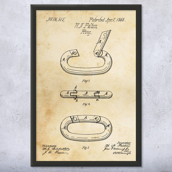 Carabiner Patent Wall Art