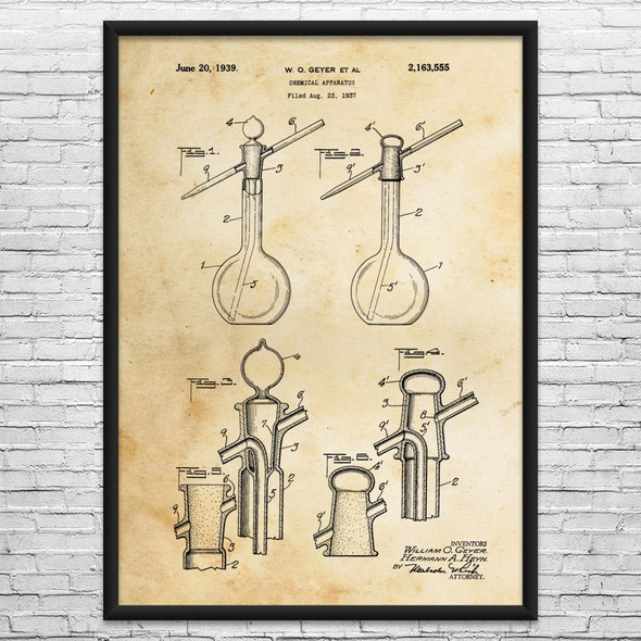 Chemical Wash Bottle Patent Wall Art