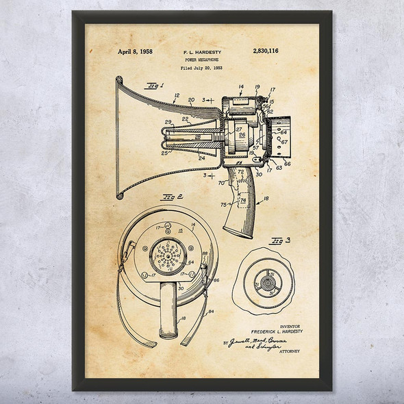 Megaphone Patent Wall Art
