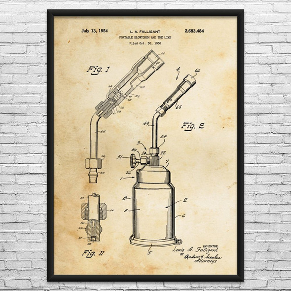 Blow Torch Patent Wall Art