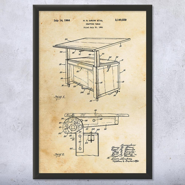 Architect Drafting Table Patent Wall Art