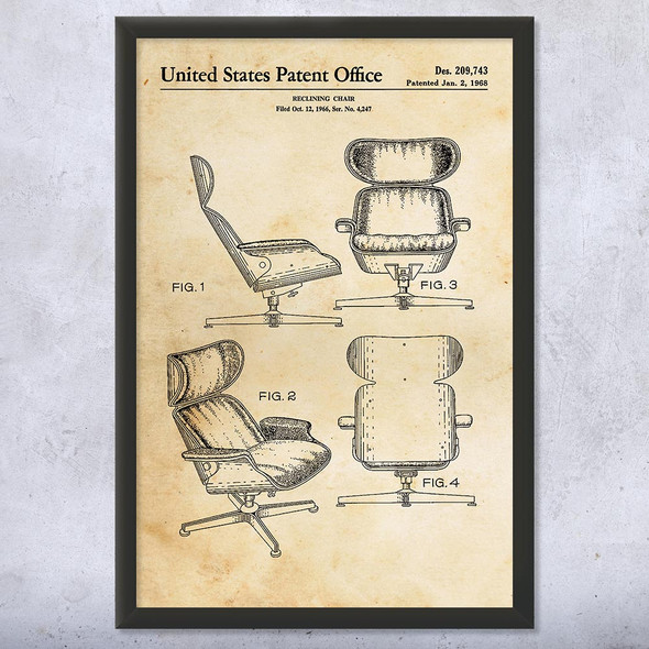 Lounge Chair Patent Wall Art