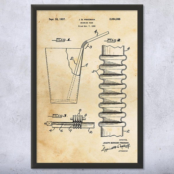 Drinking Straw Patent Wall Art