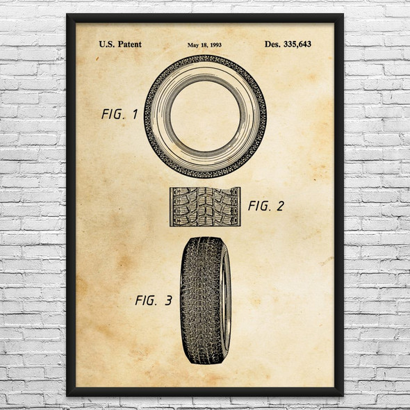 Car Tire Patent Wall Art