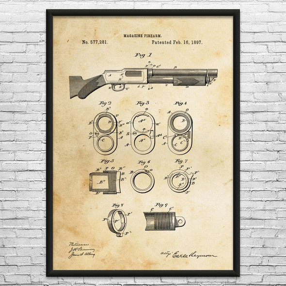 Model 1897 Shotgun Patent Wall Art
