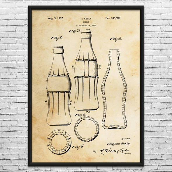 Classic Cola Bottle Patent Wall Art