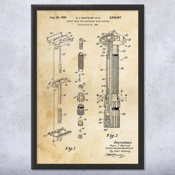 Fatboy Safety Razor Patent Wall Art