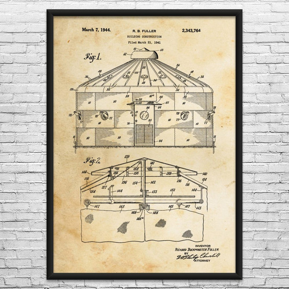 Dymaxion House Patent Wall Art