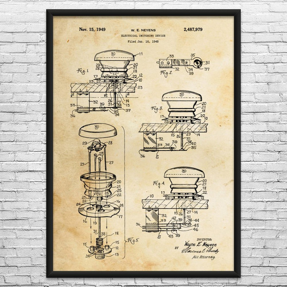 Pinball Pop Bumber Patent Wall Art