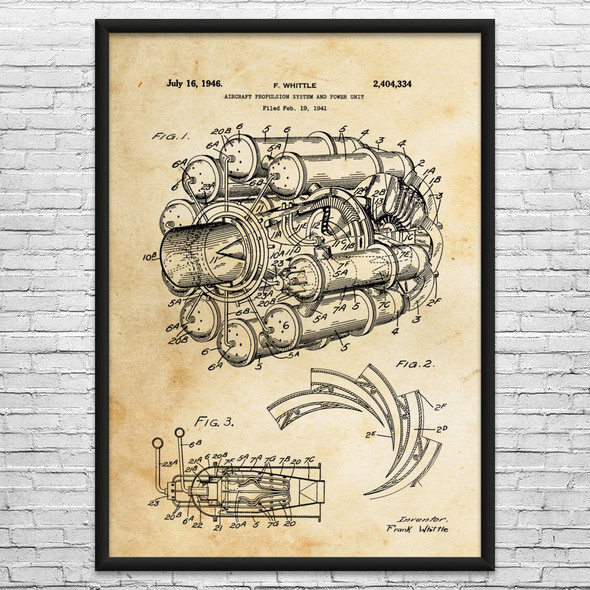 Jet Engine Patent Wall Art