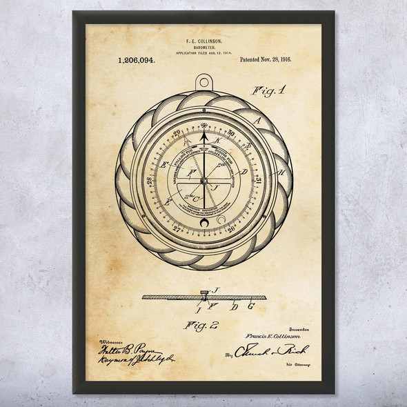 Barometer Guage Patent Wall Art