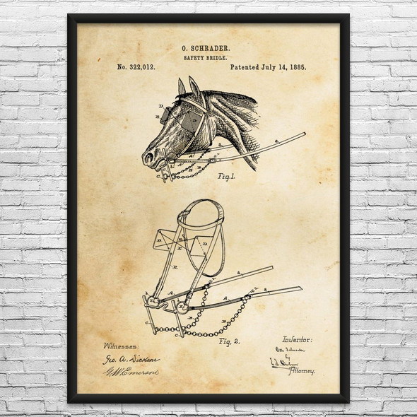 Horse Blinders Patent Wall Art