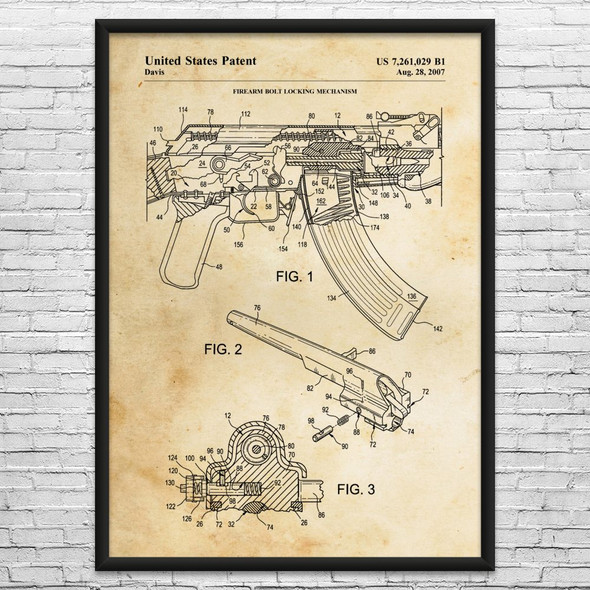 AK-47 Rifle Patent Wall Art