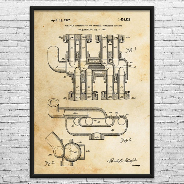 Intake Manifold Patent Wall Art