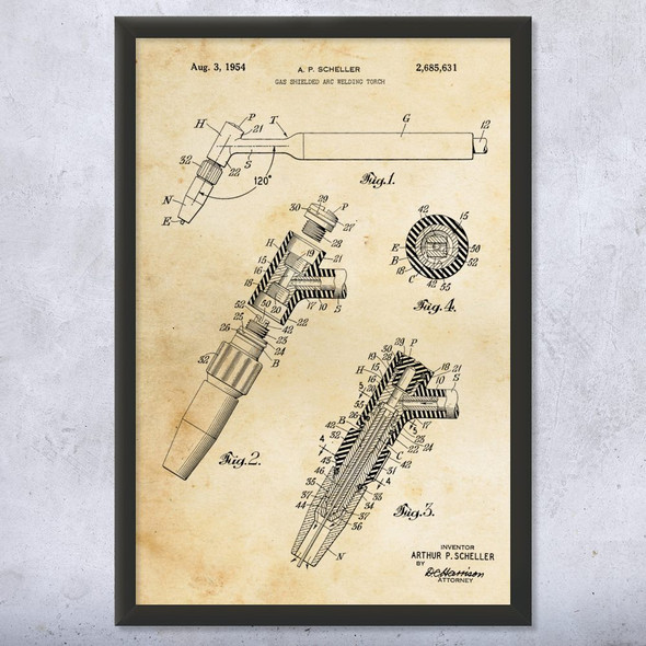 Arc Welding Torch Patent Wall Art