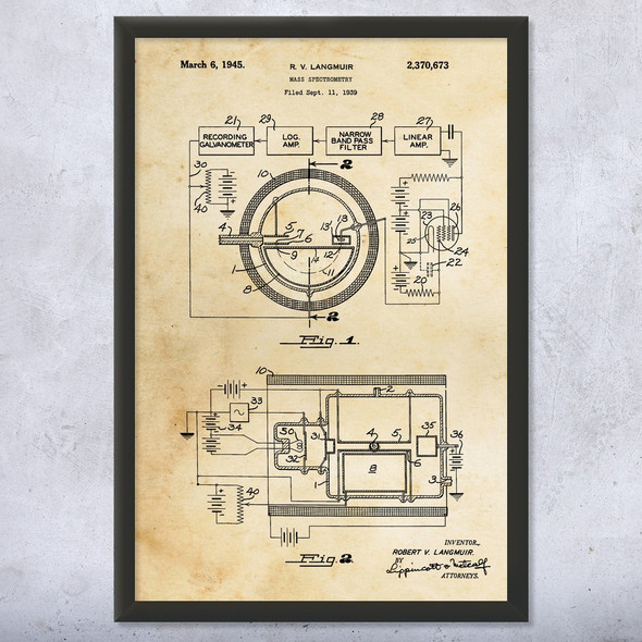 Mass Spectrometry Patent Wall Art