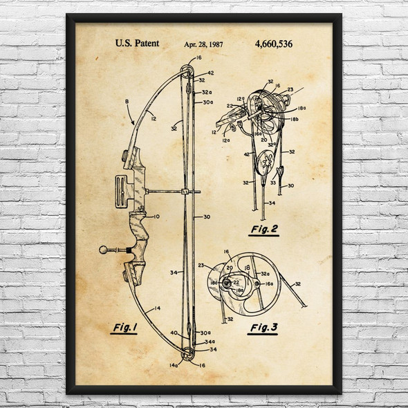 Compound Bow Patent Wall Art