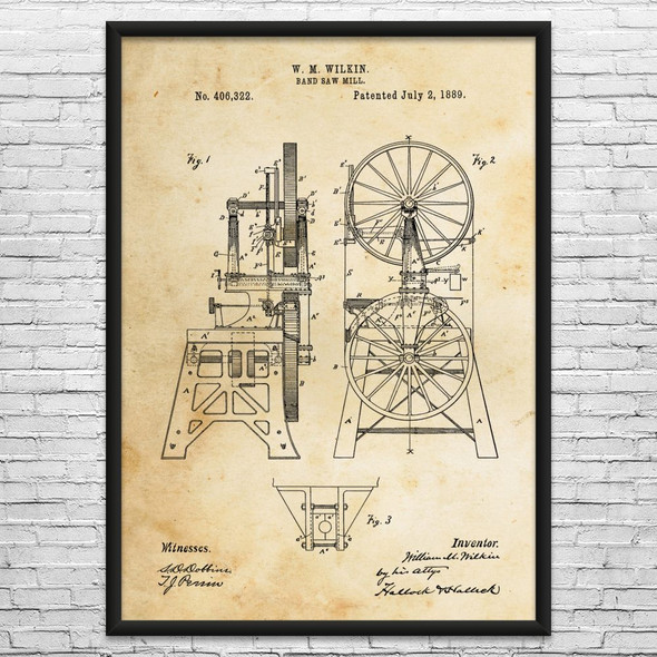 Band Saw Patent Wall Art
