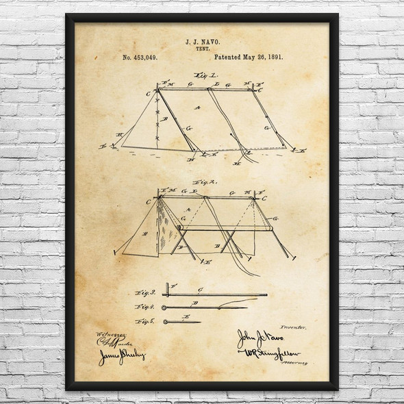 Camping Tent Patent Wall Art