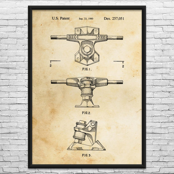 Skateboard Truck Patent Wall Art