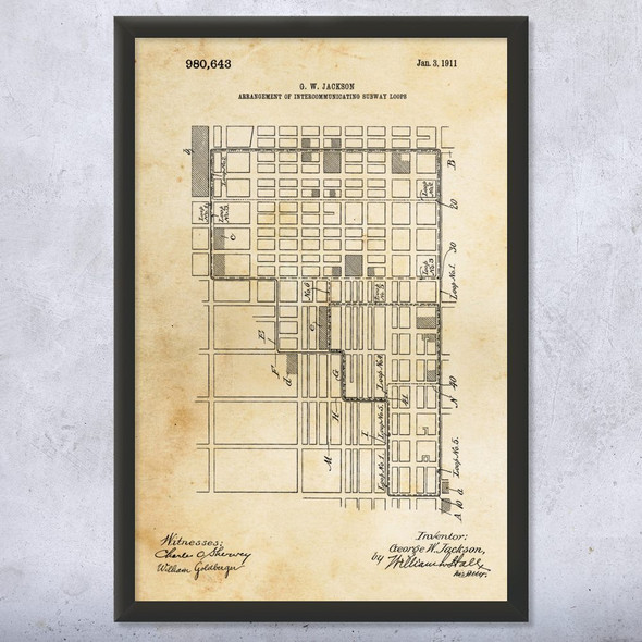Subway Map Patent Wall Art