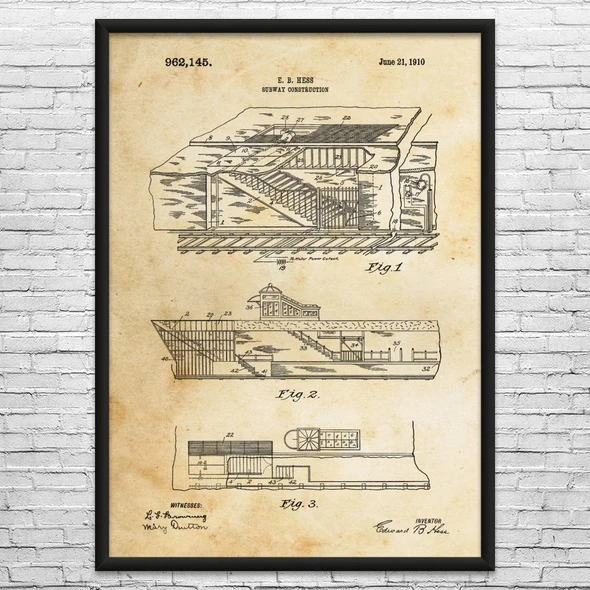 Subway Station Patent Wall Art
