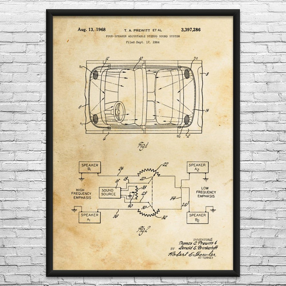 Car Stereo System Patent Wall Art