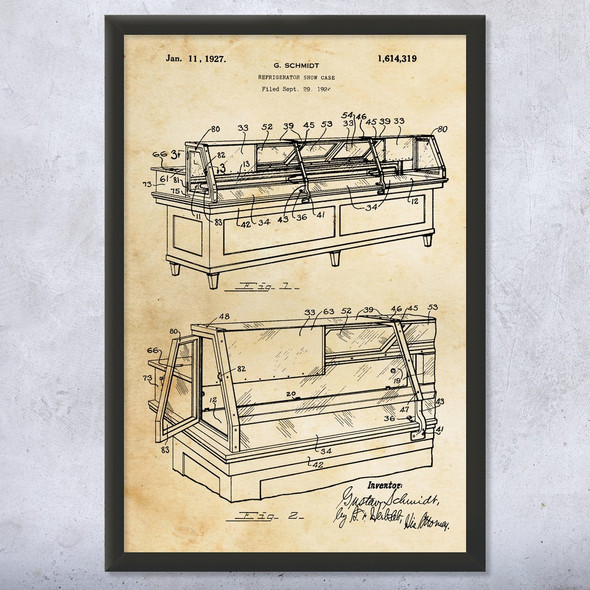 Deli Refrigerator Patent Wall Art