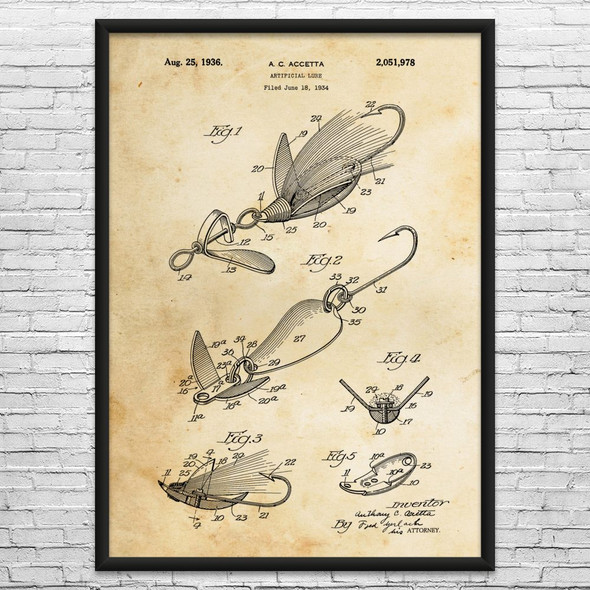 Fishing Lure Patent Wall Art