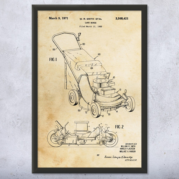 Lawn Mower Patent Wall Art