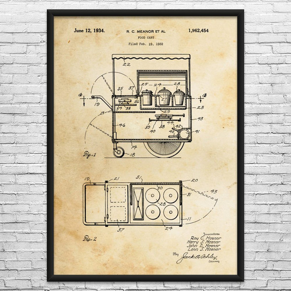 Food Cart Patent Wall Art