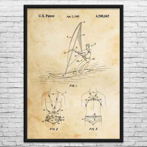 Wind Surfing Patent Wall Art