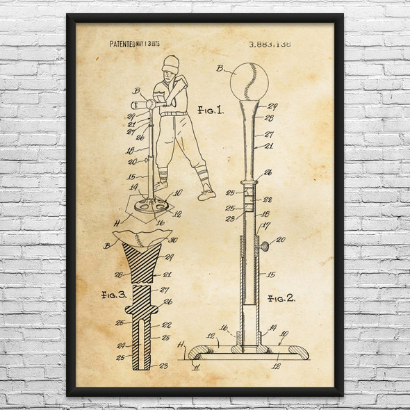 Tee Ball Patent Wall Art
