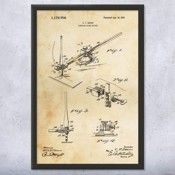 Compass Cutter Patent Wall Art