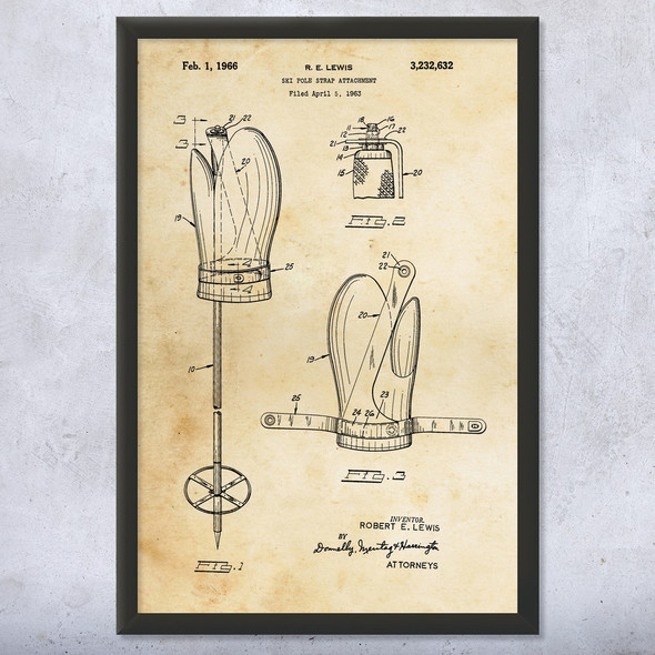 Ski Glove Patent Wall Art