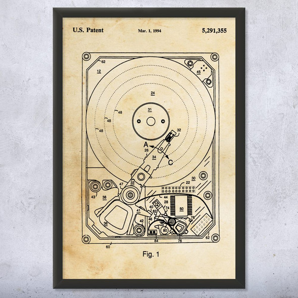 Hard Drive Patent Wall Art