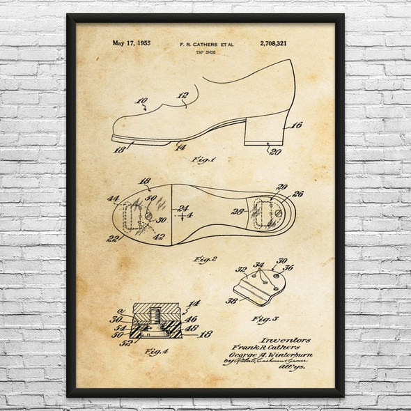 Tap Dancers Shoe Patent Wall Art