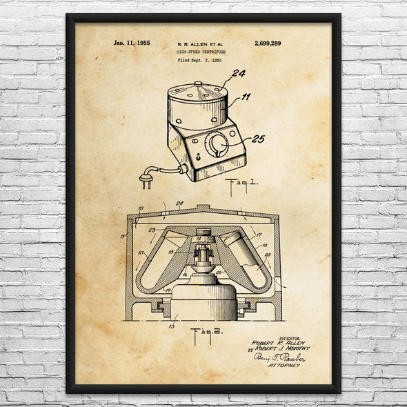 Laboratory Centrifuge Patent Wall Art