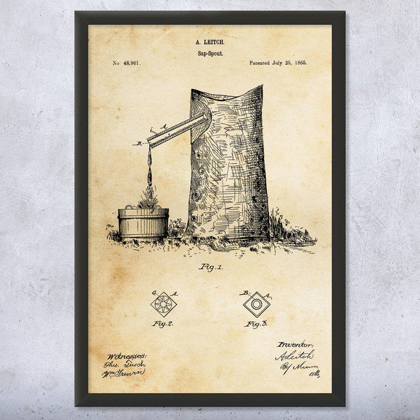 Maple Syrup Tap Patent Wall Art