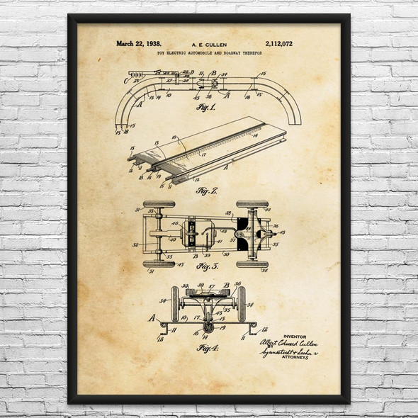 RC Slot Car Patent Wall Art